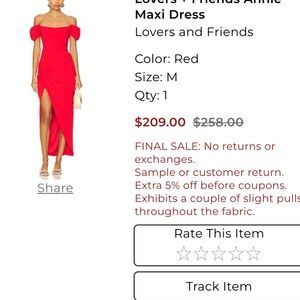 Lovers + Friends Scarlet Off-Shoulder Maxi Dress